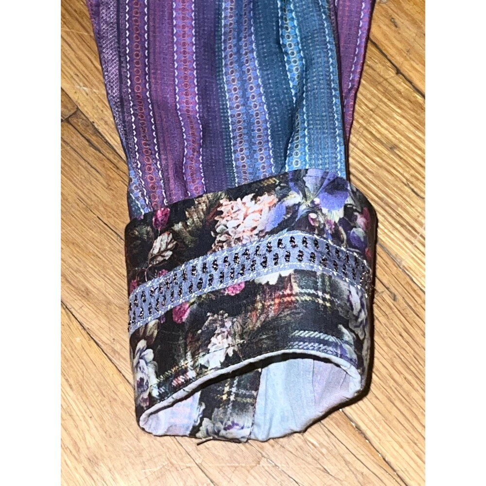 Robert Graham Vibrant Purple and Blue Striped Long Sleeve Button Down Shirt XL - Picture 4 of 5
